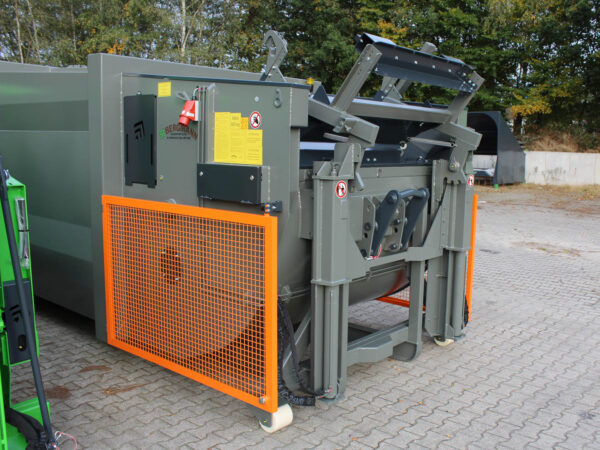 MBP Müllpress-Box von Bergmann mit Kippvorrichtung zum Transport