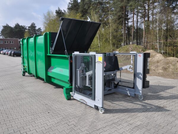Sicherheitsgitter an externer Kippvorrichtung