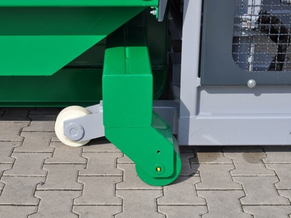 mobile Kippvorrichtung passt perfekt an Müllcontainer