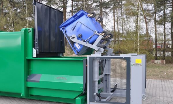 Kippvorrichtung für Abfalltonnen beweglich