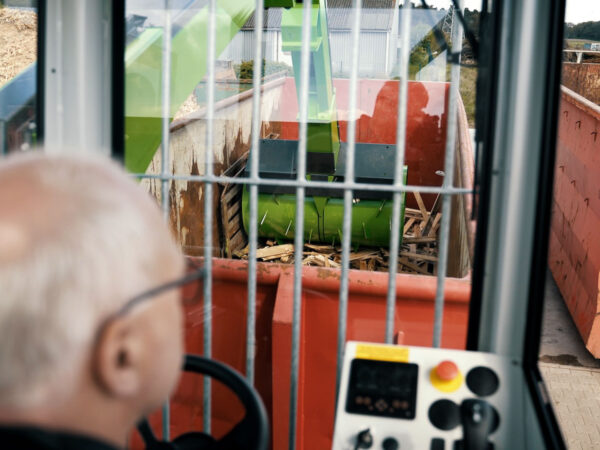 Blick aus der Fahrerkabine des Mobil Jumbo