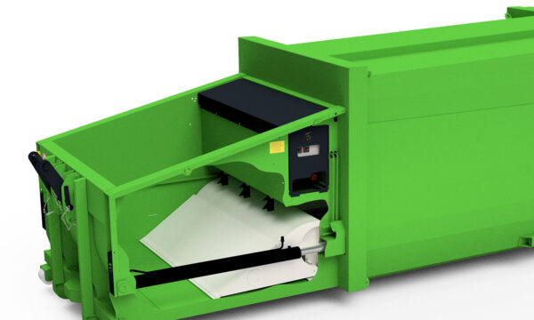 3D Detailansicht auf Abfallpressbox