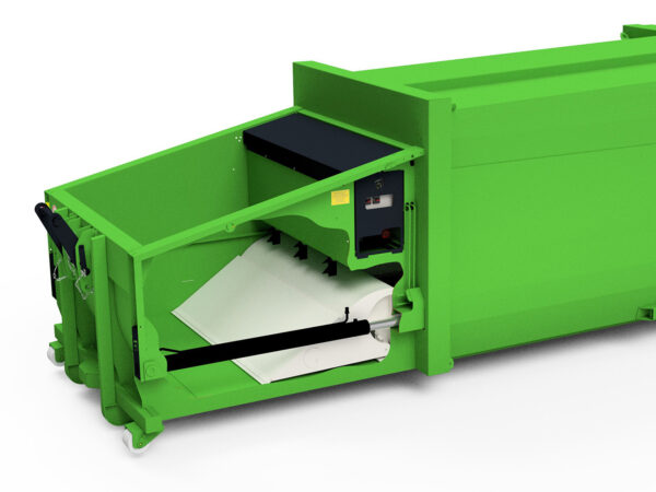 3D Detailansicht auf Abfallpressbox