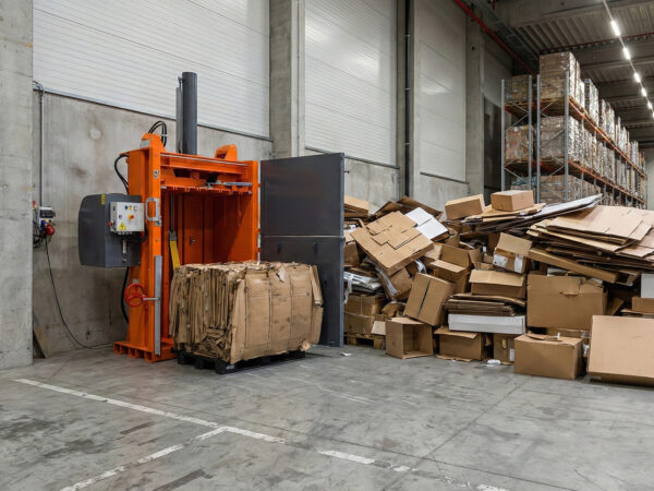 Bergmann Ballenpresse für Papier mit fertigem Ballen